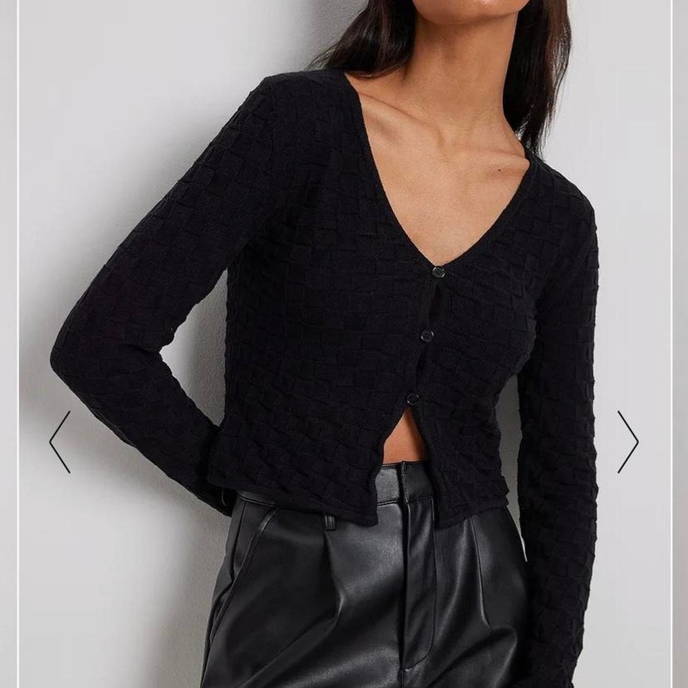 NA-KD square knit cardigan